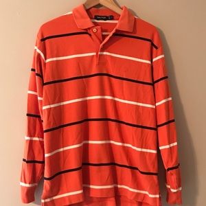 ⭐️3/$10 Orange and White Long Sleeve Nautica Polo